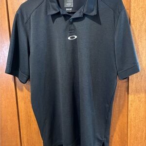 Oakley Black Short Sleeve Polo with White Logo